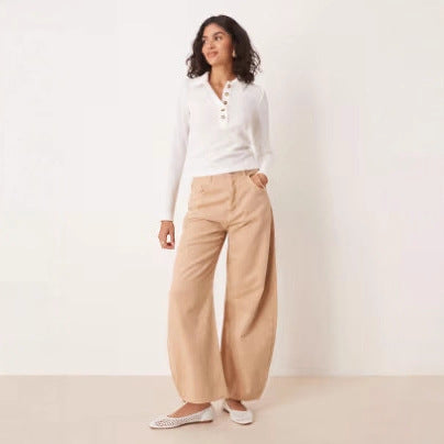 Damen Langarmshirt mit Knopfleiste Echo Archiv