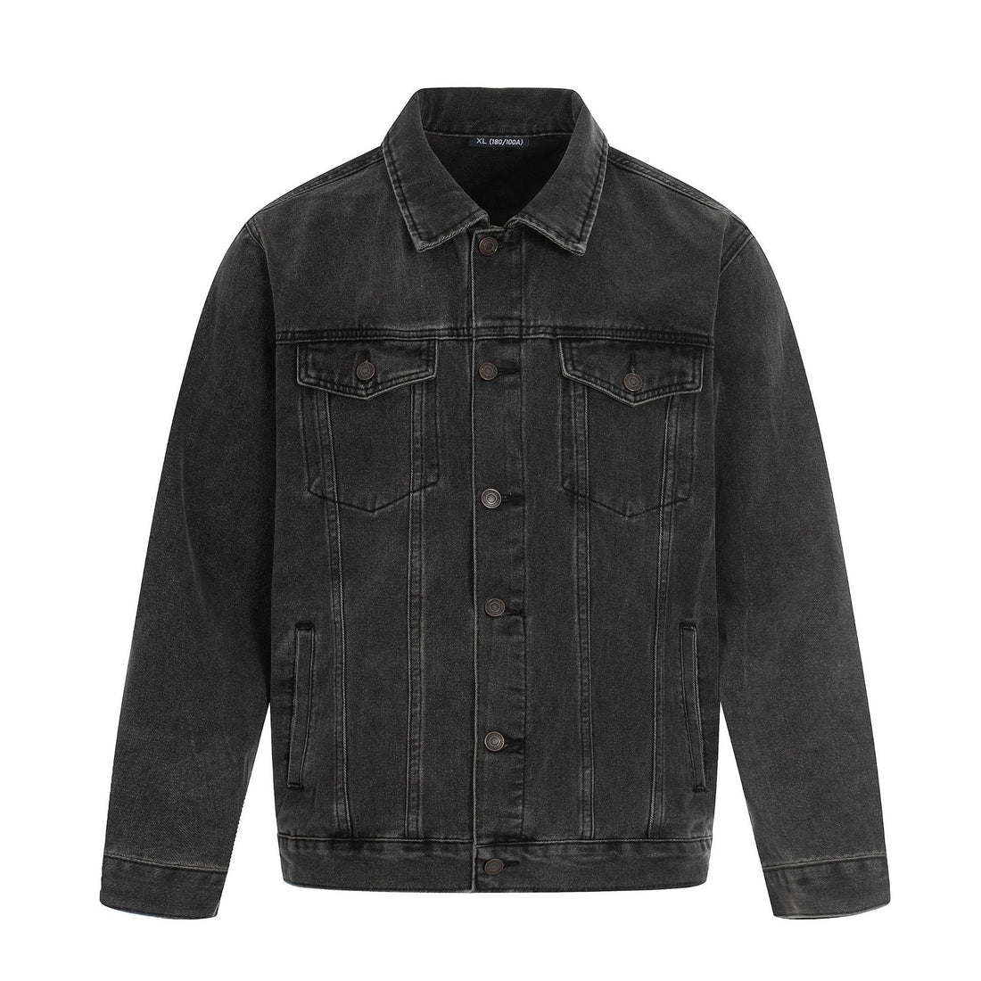 Herren Jeansjacke im Used-Effekt mit Pattentaschen und geradem Schnitt Echoarchiv