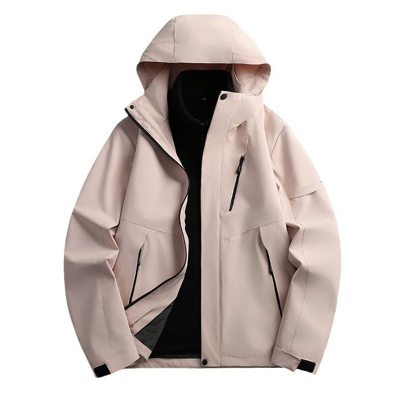 Damen nicht wasserdichte Softshell Outdoor-Jacke mit Kapuze atmungsaktive Membran – Célinea