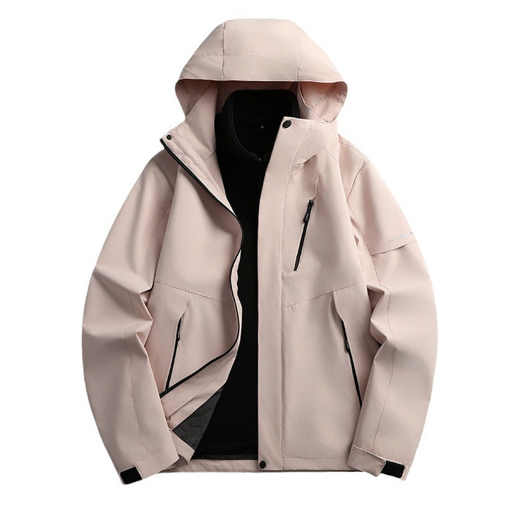 Damen nicht wasserdichte Softshell Outdoor-Jacke mit Kapuze atmungsaktive Membran – Célinea