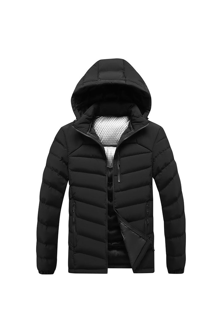 Herren Steppjacke mit Thermoisolierung, Kapuze und reflektierendem Innenfutter – Marzano