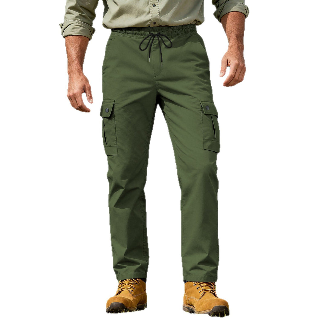 Herren Outdoor-Cargohose mit elastischem Tunnelzugbund und Druckknopf-Taschen – Bravaro