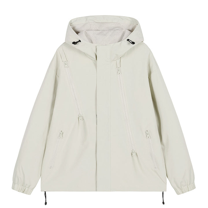 Herren nan technische Kapuzenjacke mit wasserabweisendem Softshell, schrägen Reißverschlusstaschen und verstellbarem Saum Echo Archiv