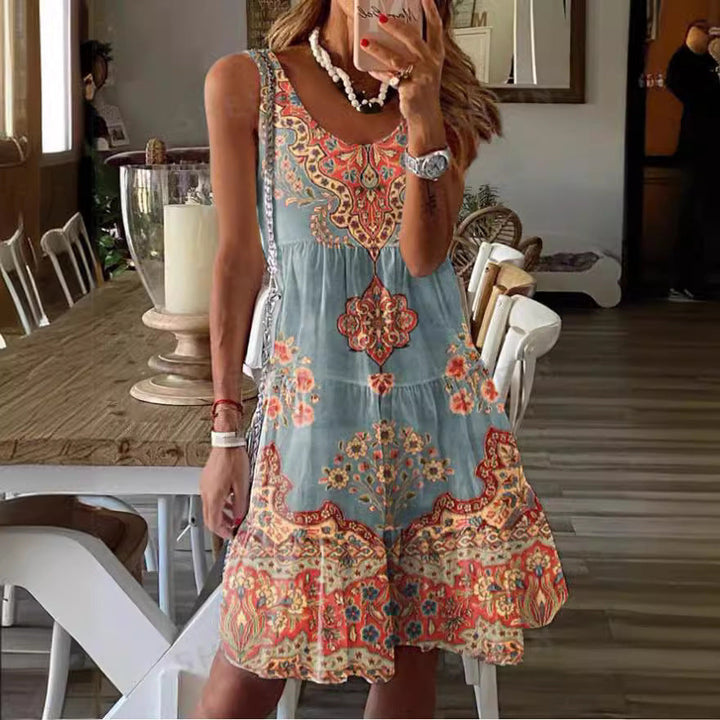 Damen Sommerkleid mit floralem Druck und fließendem Schnitt Echoarchiv
