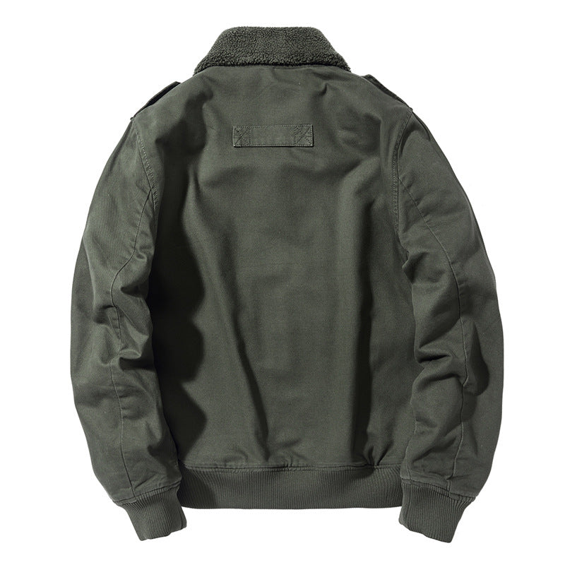Herren nan Canvas-Pilotjacke mit Sherpa-Kragen, gesteppter Innenlage und Ärmel-Reißverschlusstasche Echo Archiv