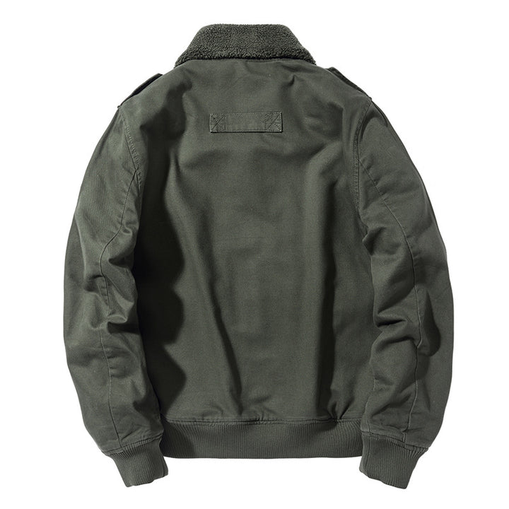 Herren nan Canvas-Pilotjacke mit Sherpa-Kragen, gesteppter Innenlage und Ärmel-Reißverschlusstasche Echo Archiv