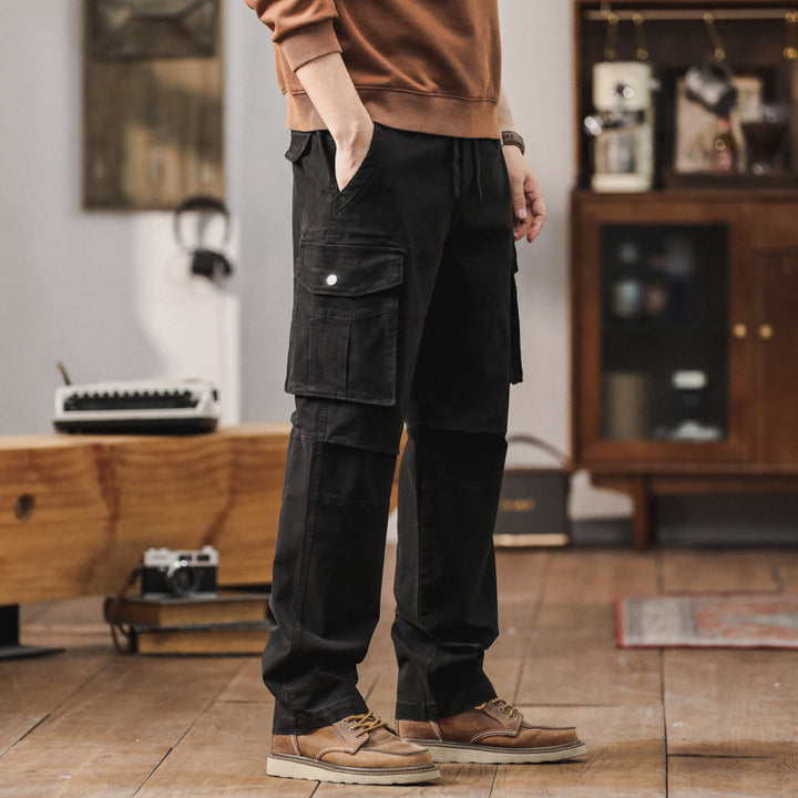 Herren Cargo-Hose im Utility-Stil mit Elastikbund, Kordelzug und Mehrfach-Taschen Echo Archiv