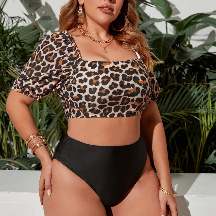 Damen Bikiniset mit kreativem Leopardenmuster und hochgeschnittenem Höschen Echo Archiv