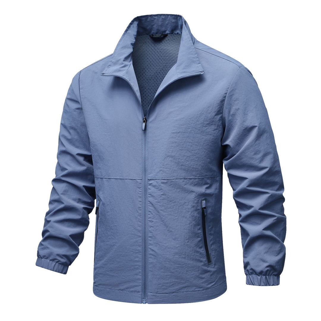 Herren leichte technische Windjacke mit Netzfutter, hohem Stehkragen und Reißverschlusstaschen Echo Archiv