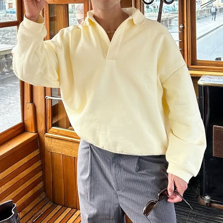 Herren lässiger V-Ausschnitt Pullover aus softem Material Echoarchiv