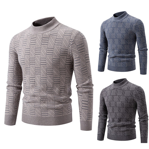 Herren Strickpullover mit strukturiertem Design und hohem Kragen Echoarchiv