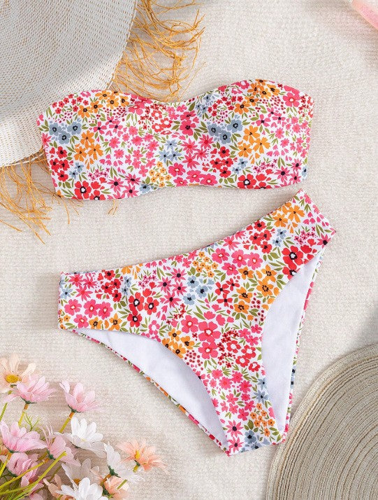 Damen Bandeau-Bikini mit elegantem Muster Echo Archiv