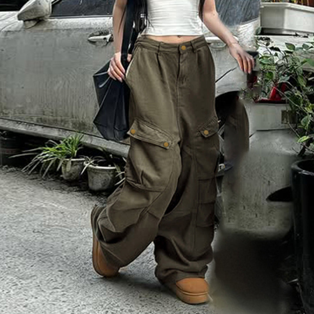 Damen Cargo-Hosen mit weitem Schnitt und mehreren Taschen Echo Archiv