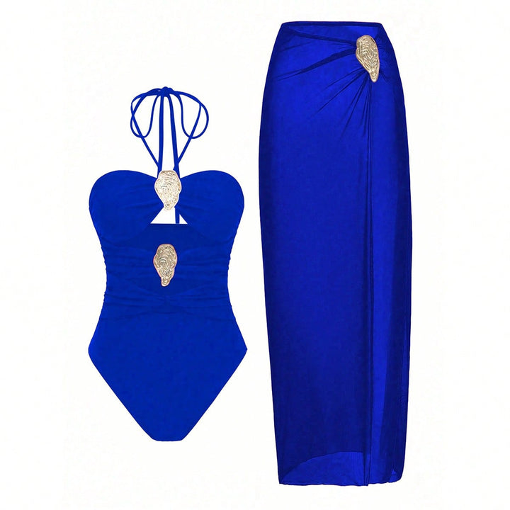 Damen Luxuriöser Badeanzug mit elegantem Überrock Echo Archiv