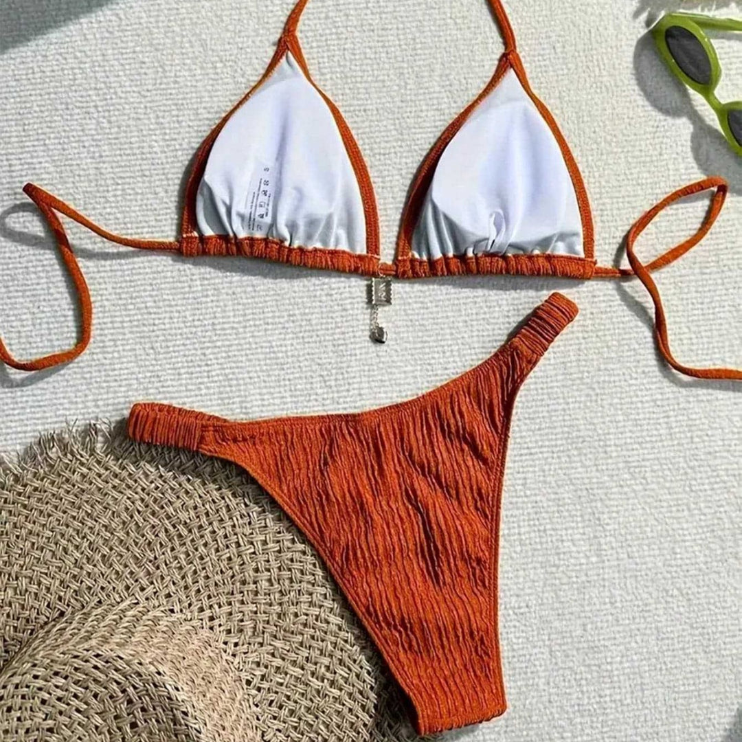 Damen Triangel-Bikini mit gewellter Textur Echo Archiv