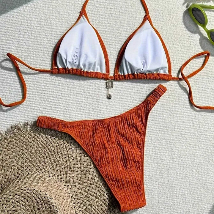 Damen Triangel-Bikini mit gewellter Textur Echo Archiv