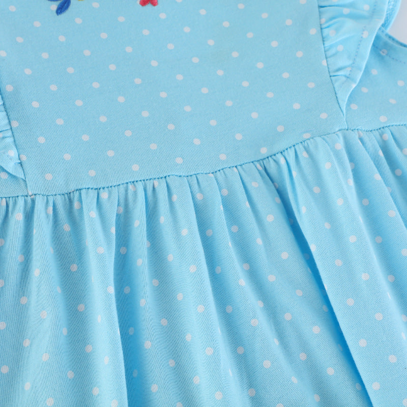 Mädchen Baumwollkleid mit niedlichen Meerjungfrauenapplikationen Echo Archiv