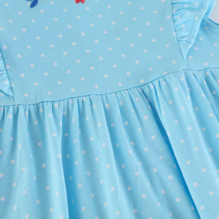 Mädchen Baumwollkleid mit niedlichen Meerjungfrauenapplikationen Echo Archiv