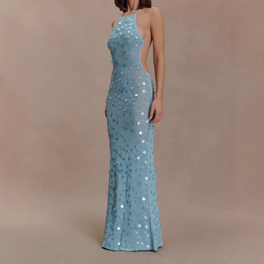 Damen Elegantes Maxikleid mit funkelnden Applikationen Echo Archiv