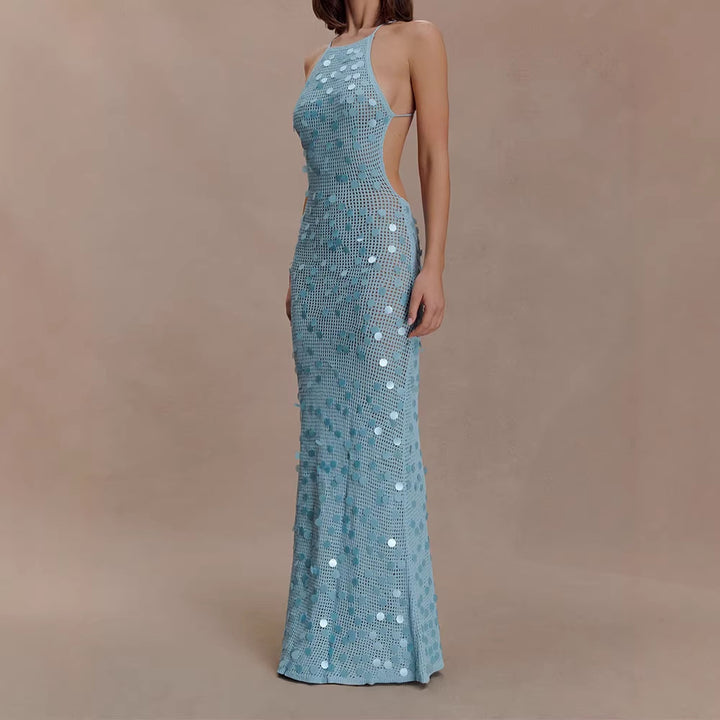 Damen Elegantes Maxikleid mit funkelnden Applikationen Echo Archiv