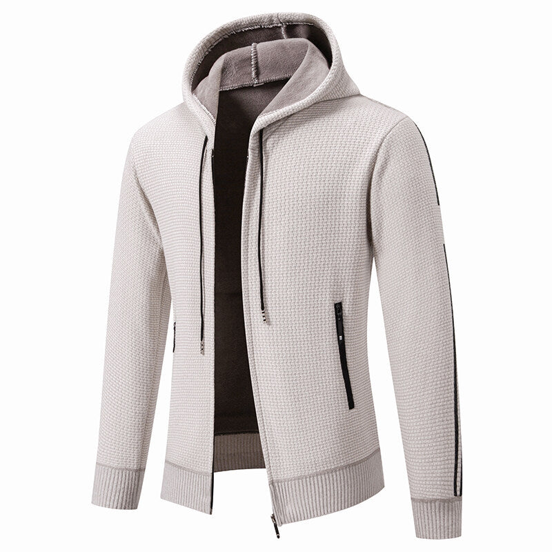 Herren Sportliche Kapuzenjacke mit innovativem Materialmix Echoarchiv