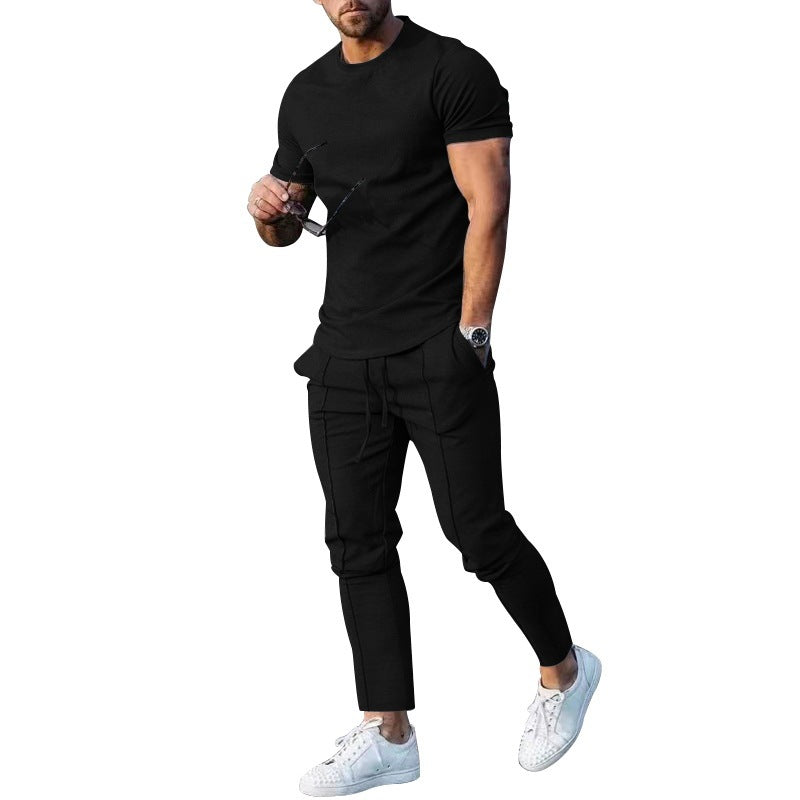 Herren lässiges Freizeit-Outfit mit elastischem Bund und bequemen Eingrifftaschen Echoarchiv