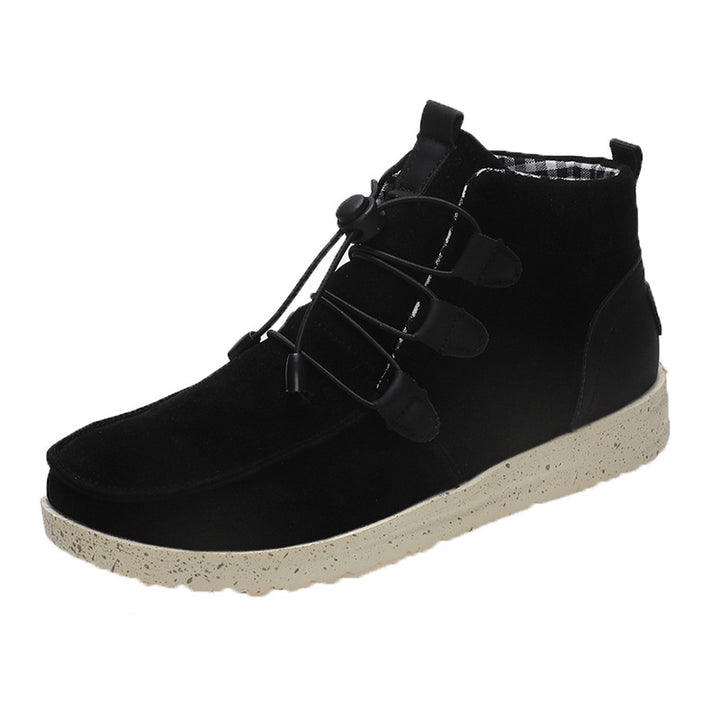 Herren nan lässige Wildleder-Stiefelette mit Mokassinspitze elastischem Kordelzug und dämpfender Leichtsohle Echo Archiv