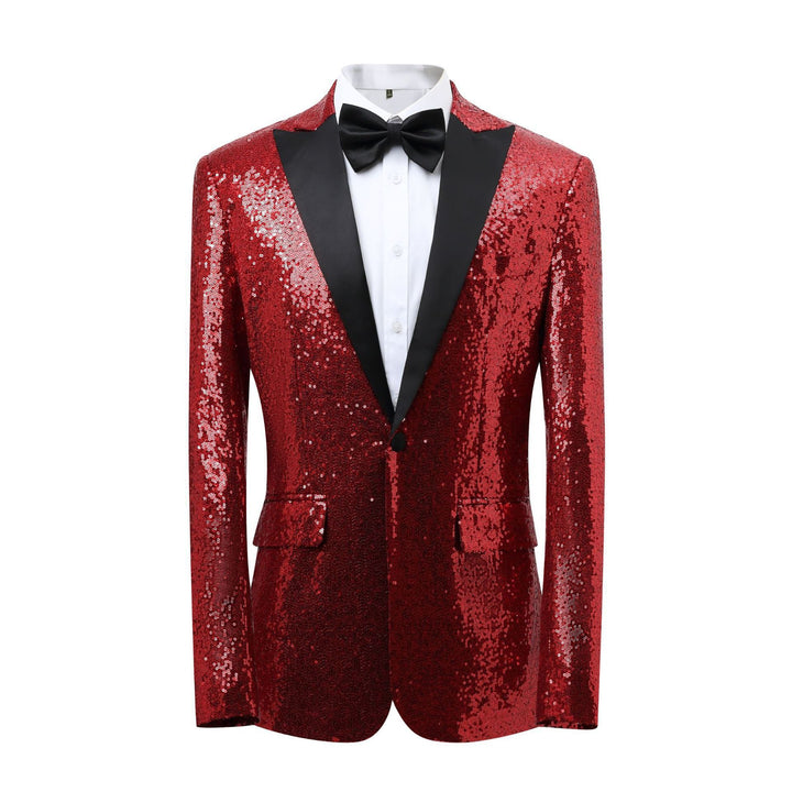 Herren Glamouröser Pailletten-Smokingblazer Echoarchiv