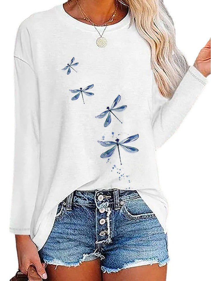Damen Langärmeliges Oversize-Sweatshirt mit abstraktem Aquarell-Mosaikprint – Avérine