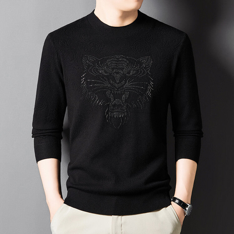 Herren Strickpullover mit einzigartigem Löwenmotiv Echoarchiv