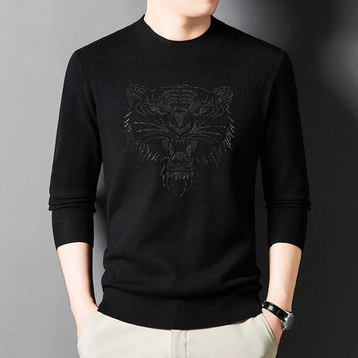 Herren Strickpullover mit einzigartigem Löwenmotiv Echoarchiv