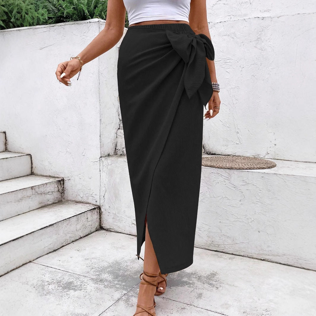 Damen Eleganter Wickelrock mit Schleifendetail Echo Archiv
