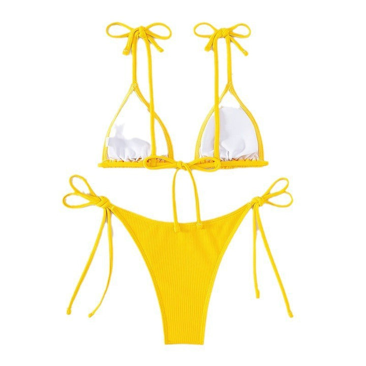 Damen Triangle-Bikini mit verstellbaren Bindebändern und feiner Rippstruktur Echo Archiv
