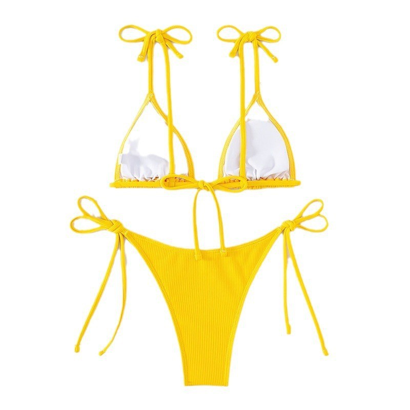 Damen Triangel-Bikini-Set mit verstellbaren Bindebändern und strukturiertem Obermaterial Echo Archiv