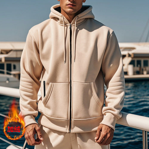 Herren Sportliche Kapuzenjacke mit durchgehendem Reißverschluss und praktischen Taschen Echoarchiv