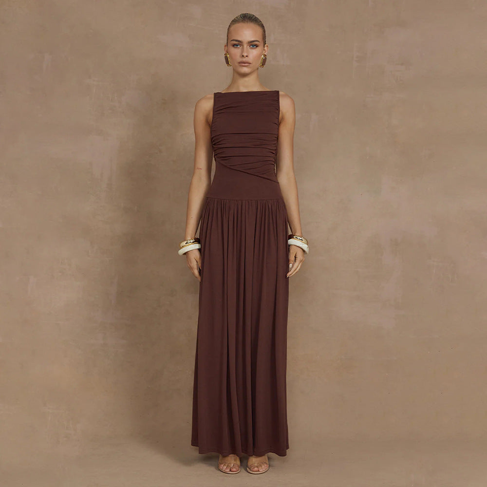 Damen Elegantes Maxikleid mit raffiniertem Rüschendesign Echo Archiv