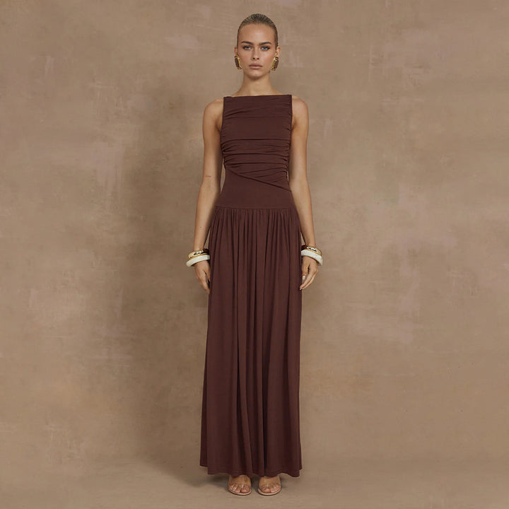 Damen Elegantes Maxikleid mit raffiniertem Rüschendesign Echo Archiv