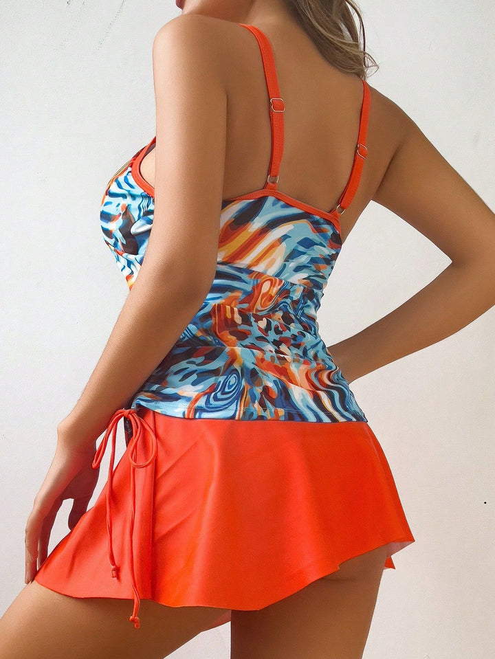 Damen Tankini mit regulierbarer Raffung und farbenfrohem Design Echo Archiv