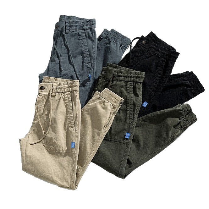 Herren Relaxed-Fit Canvas-Cargo-Jogger mit elastischem Tunnelzugbund, aufgesetzten Fronttaschen und Reißverschluss-Bündchen Echo Archiv