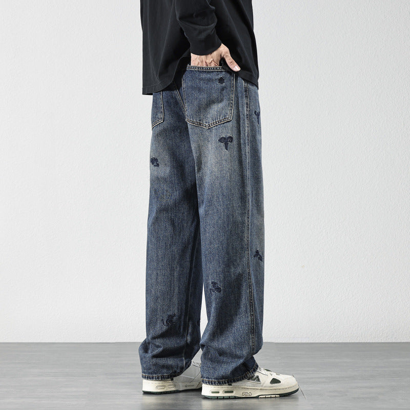 Herren Bequeme und modische Jeans mit Stickereien – Vardeno