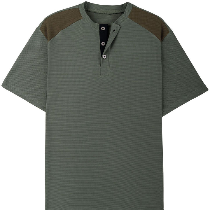 Herren Freizeit Henley-Shirt mit Mesh-Details Echoarchiv