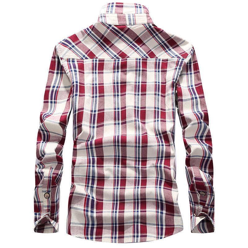 Herren Karo-Flanellhemd mit Brustpattentaschen und robustem Button-Down-Kragen – Arvello