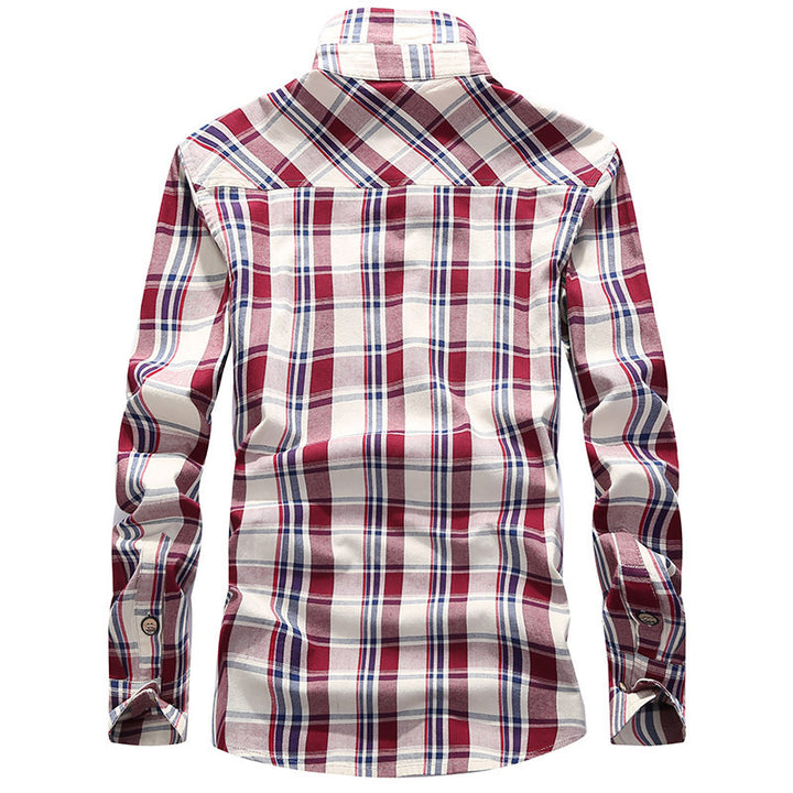 Herren Karo-Flanellhemd mit Brustpattentaschen und robustem Button-Down-Kragen – Arvello