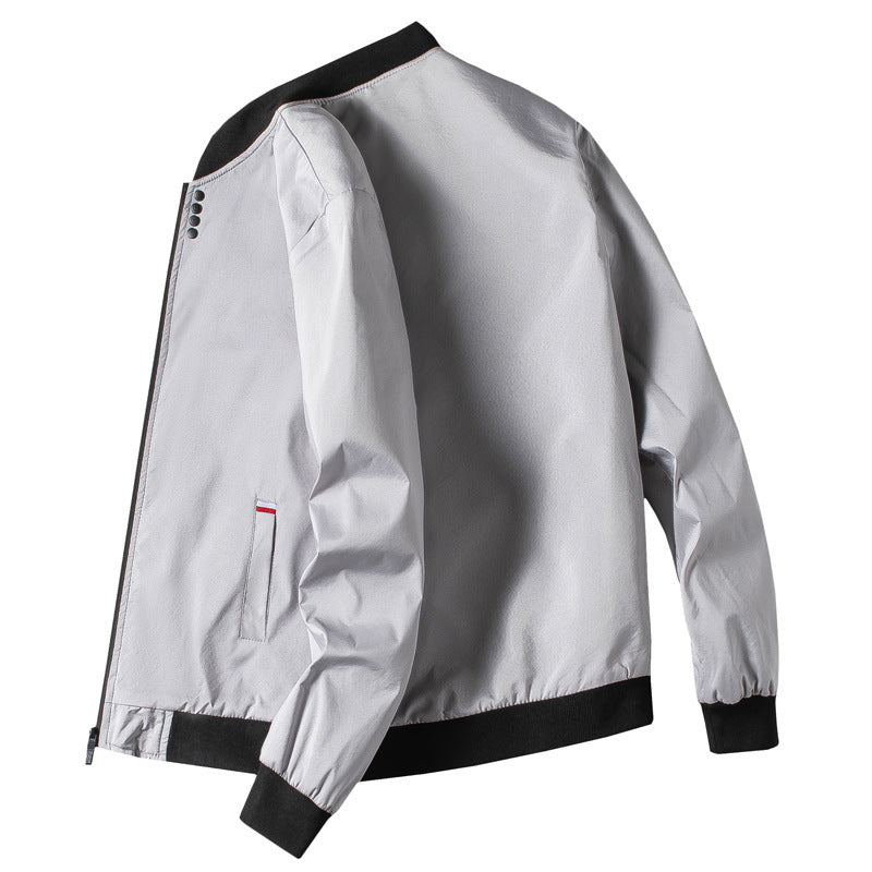 Herren modische Freizeitjacke mit hohem Kragen und seitlichem Reißverschluss Echoarchiv