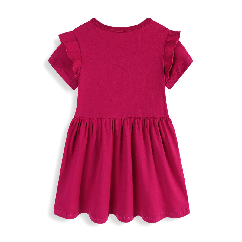Mädchen Freizeitkleid mit niedlichem Kirsch-Motiv und Rüschen Echo Archiv