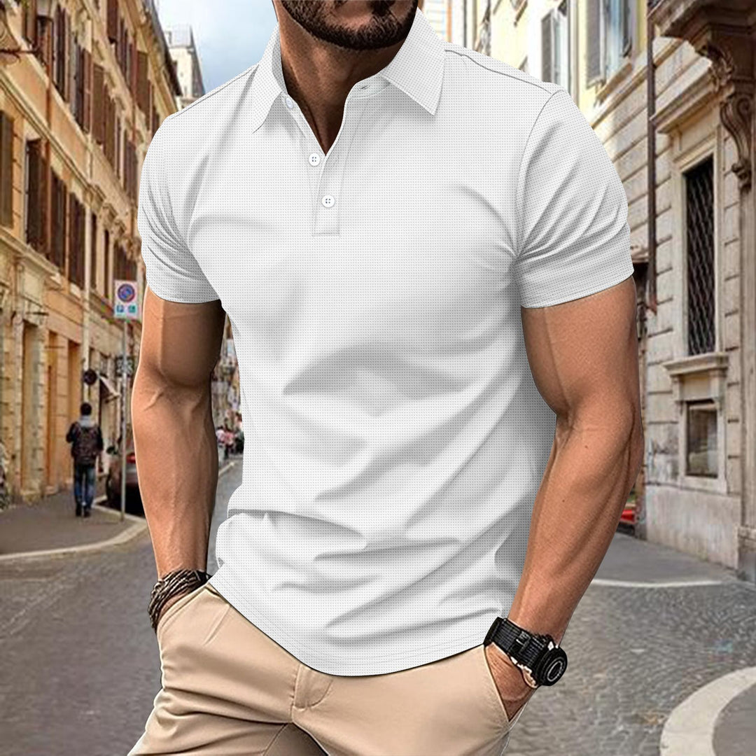 Herren modisches Kurzarm-Poloshirt mit strukturiertem Design Echoarchiv