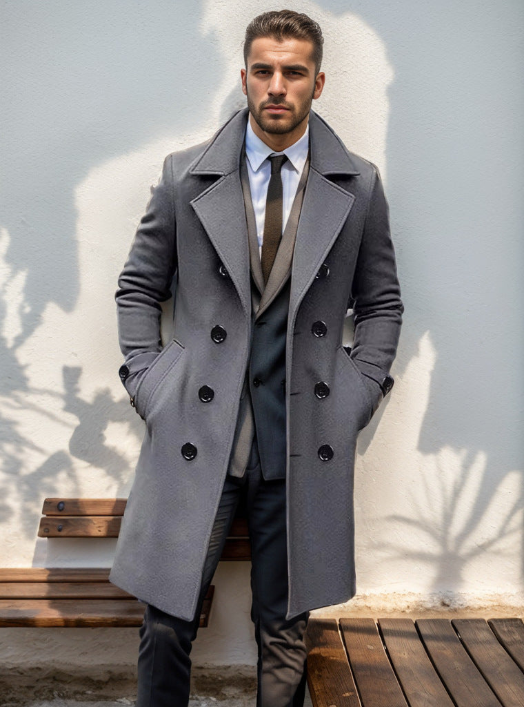 Herren eleganter Wool Trenchcoat Echoarchiv