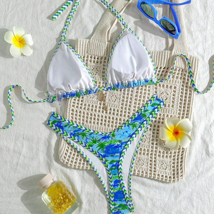 Damen Hochwertiger Triangel-Bikini mit maritimem Motiv Echo Archiv
