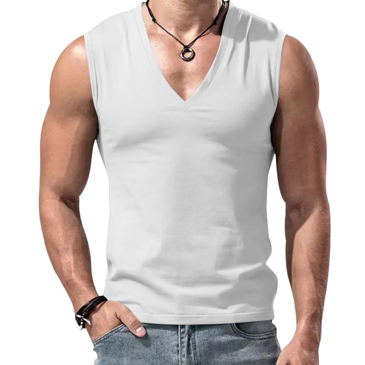 Herren nan figurbetontes ärmelloses V-Ausschnitt Muskelshirt Echo Archiv