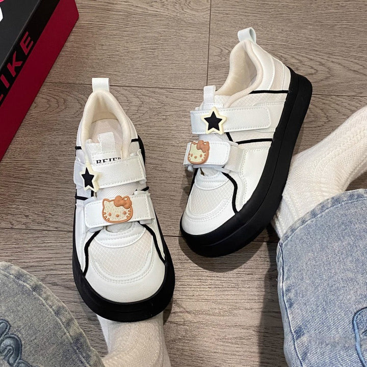 Damen Verspielte Sneaker mit dekorativen Details und Klettverschluss Echo Archiv